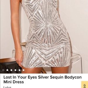 Silver Sequin Dress Tags on: size 4